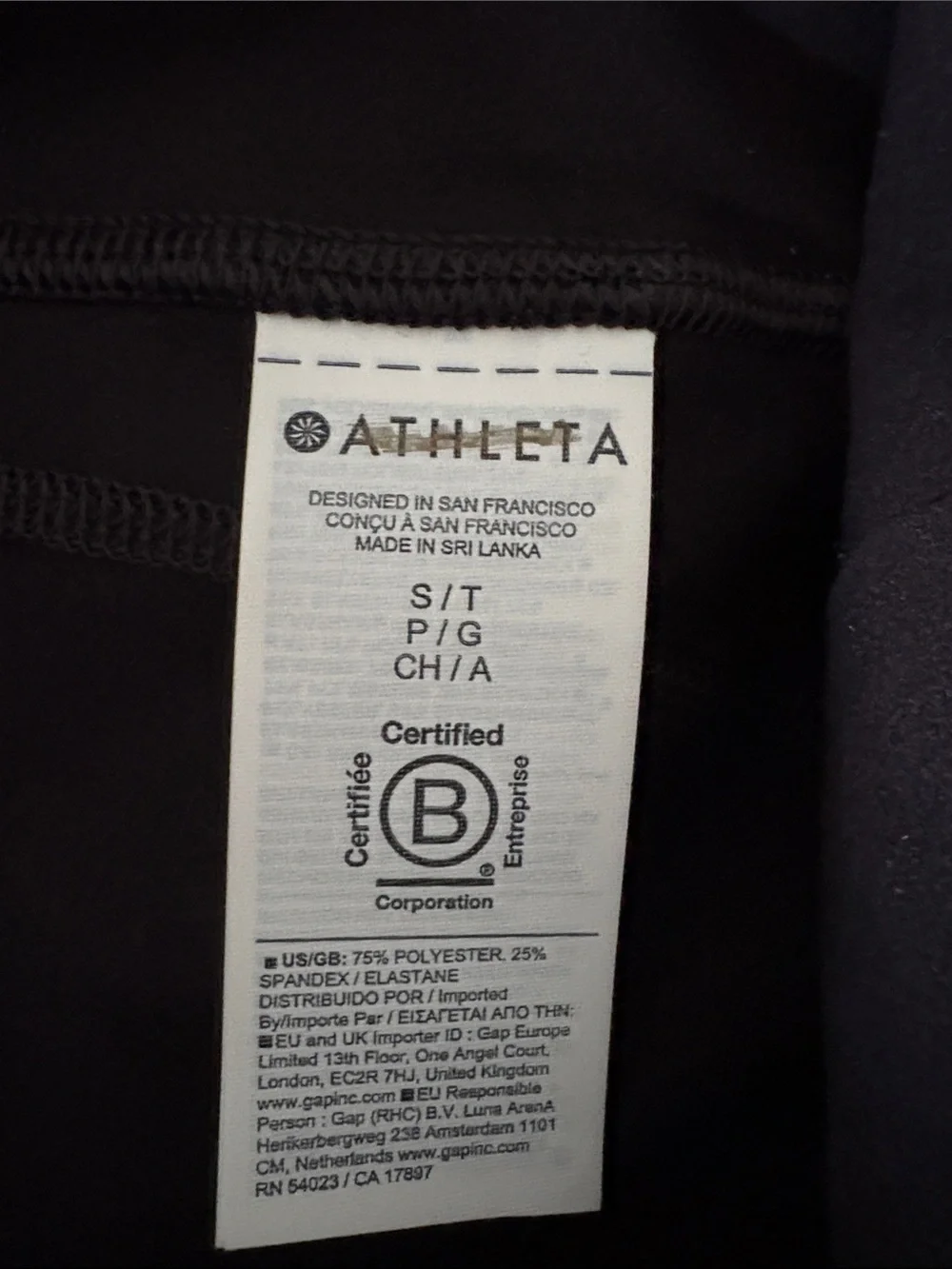 NWT Athleta Rainier Black Tight Size S/T
